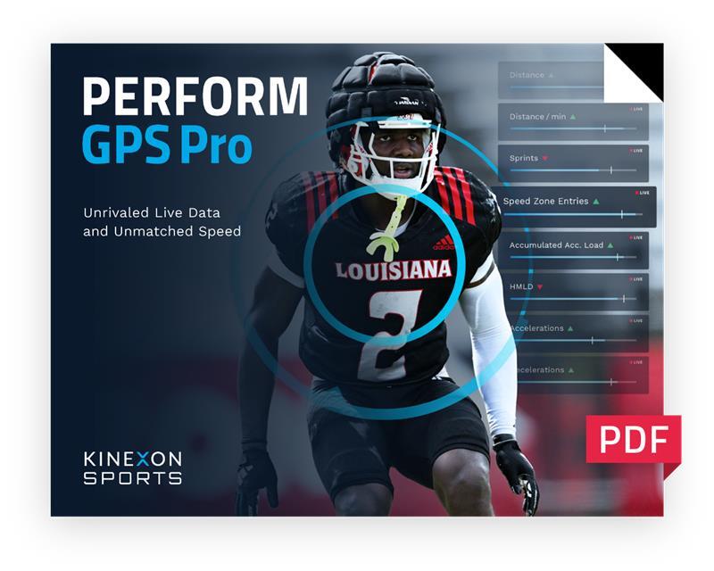 American Football KINEXON PERFORM GPS Pro Brochure Cover US Hubspot