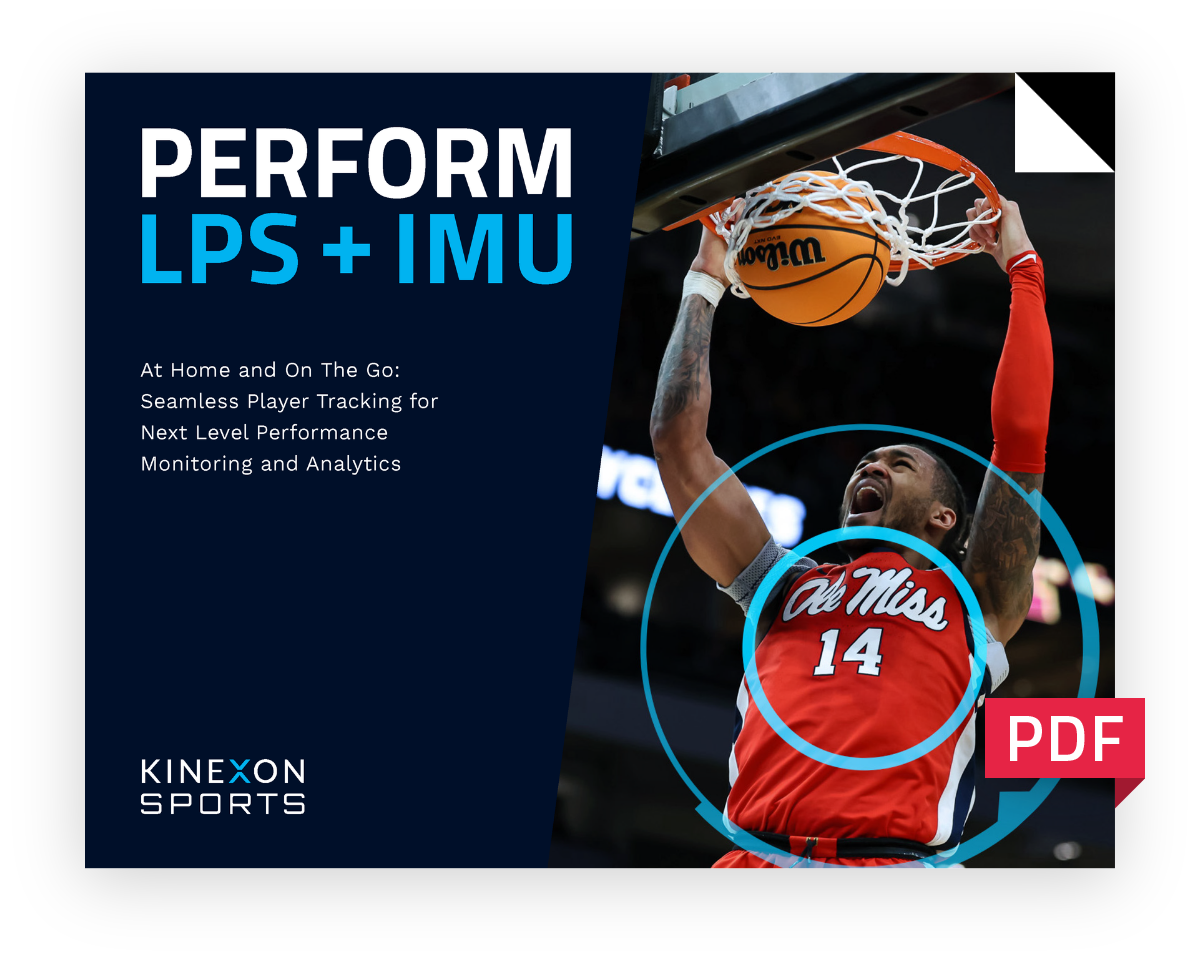 Basketball KINEXON PERFORM LPS+IMU Brochure Cover US Hubspot